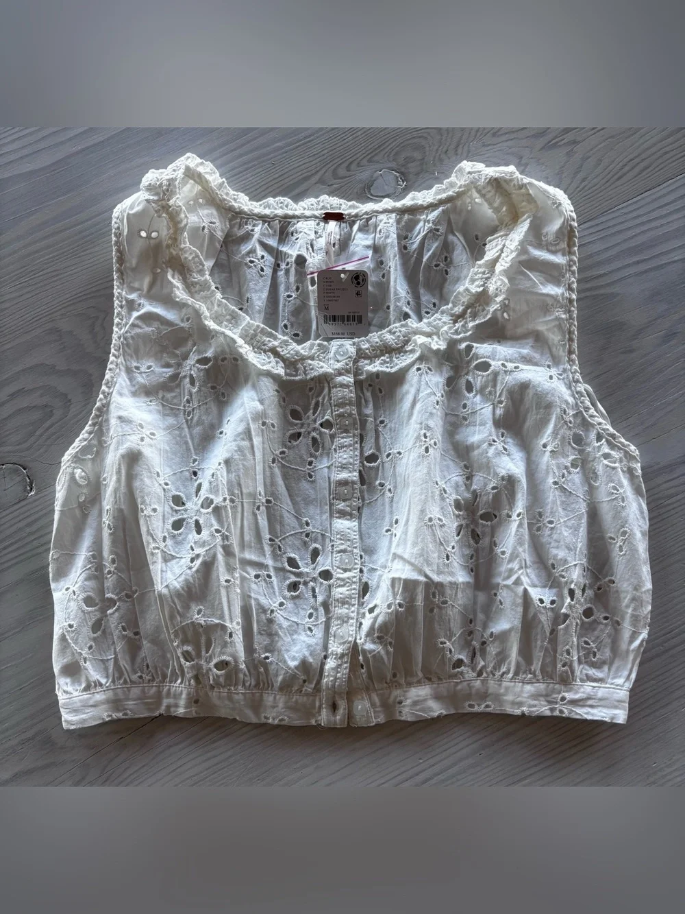 Free People Cream Eyelet Crop Top and Maxi Skirt Set - Picture 4 of 8